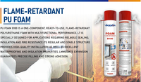 Mousse PU ignifuge B100, mousse isolante en polyuréthane résistante au feu pour le remplissage des interstices et l'installation de portes et fenêtres