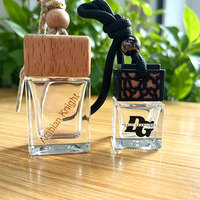 Flacon diffuseur de parfum vide en verre de 8 ml et 10 ml avec bouchon en bois à vis pour voiture, à suspendre