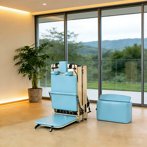 Appareil de <span class=keywords><strong>Pilates</strong></span> Reformer Pliable pour la Maison, en Bois de Chêne Cerisier, Réglable, Écologique, Durable, pour Studio de <span class=keywords><strong>Pilates</strong></span> et Bien-être - Product Image 6