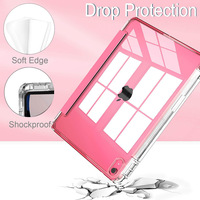 Compatible avec iPad A16 11e génération Air 7 11 pouces 2025, étui pour iPad, coque brillante, dos transparent, porte-crayon