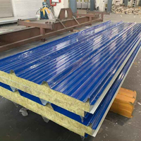Mur et Toit en Acier Préfabriqué Ignifuge et Écologique pour Conception Industrielle, Isolation en Polyuréthane (PU) et Laine de Roche (EPS)