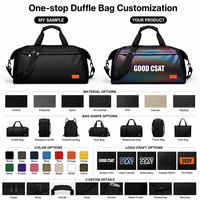 Sac de voyage de grande capacité imperméable OEM ODM avec plusieurs poches et sangle de chariot pour les voyages d'affaires, les activités de plein air, les hommes et les femmes