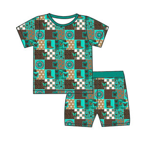 Baby- und Kinderkleidung aus Bambus-Spandex-Material Kurzarm-Body und Shorts Set - Product Image 1