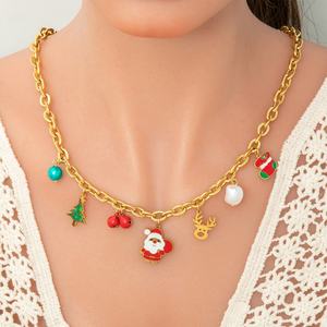 Hot Selling Stainless Steel Christmas Necklace and <b>Charm</b> Bracelet Pendant New Trendy Fashion Accessory for Holiday Season - Product Image 3