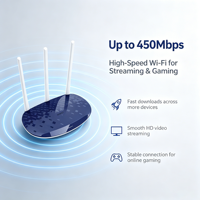 Routeur Wi-Fi sans fil Anxinshi pour la maison, jusqu'à 450 Mbps, Internet stable à haute vitesse, contrôle intelligent de la largeur de bande, 3 antennes à gain élevé