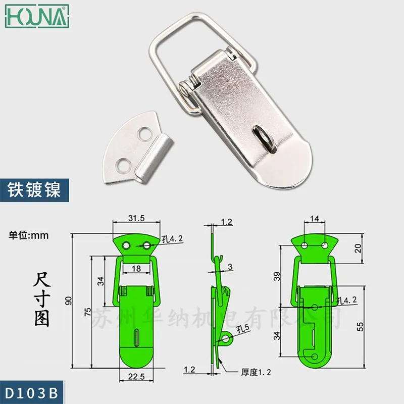 Connessione hardware in metallo piccola serratura cassetta degli attrezzi fibbia kit lucchetto scatola di legno accessori hasp D103B