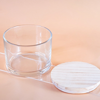 Venta al por Mayor de Frascos de Vidrio Transparente de Boca Ancha de 210 ml, 480 ml, 730 ml y 16 oz, Recipientes Vacíos para Velas de Diferentes Tamaños para Fabricación de Velas