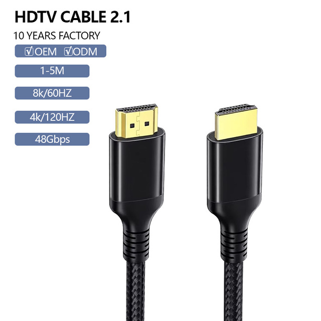 4K HDTV Cable 2.0 18Gbps High Speed Braided Cord 24K Gold Plated 60Hz HDR EARC for PS5 Xbox Smart TV Hub Kit Computer