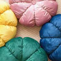 Einfache runde holländische Samt gekräuselte Blumen kissen Sofa Kürbis Kissen Spitze Kissen Kissen Stuhl Pad Wohnzimmer