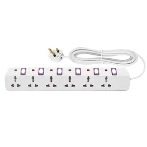 Manufacturer Surge Protector 13A Universal Power Strips Extension Cord Multi Socket 4 Way 6 Way 3 5 Meters with UK Plug