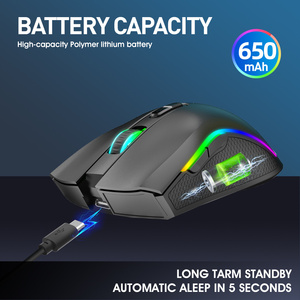 HXSJ T69 2,4G inalámbrico ergonómico juego de oficina ratón portátil ABS silencioso 2,4 GHz inalámbrico retroiluminado opción Popular para jugadores de ordenador - Product Image 6
