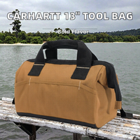Sac à outils sur site, durable, résistant à l'eau, en polyester, avec fermeture éclair, 15 poches, poids moyen, 13 pouces, 33x18.4x27.9CM, pour le marron