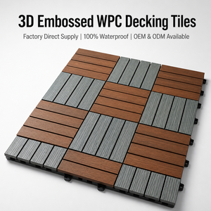Dalles de terrasse modernes en WPC pour extérieur, étanches, écologiques, 30x30 60x60, carrées, antidérapantes, à clipser facilement, techniques brossées - Product Image 1
