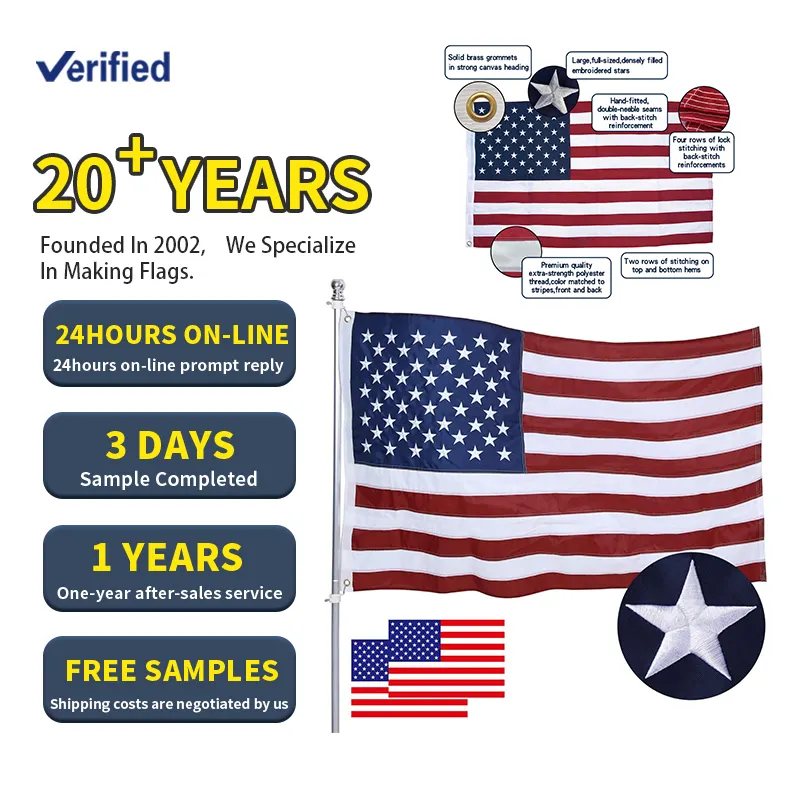 Снаружи флаг США яркие цветные нашитые полосы латунные люверсы долговечные 210d оксфордская ткань с вышитыми звездами американский флаг