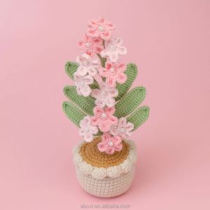 ต้นไม้ประดิษฐ์ในกระถาง งานถักโครเชต์ทำมือ ดอกฟอร์เก็ตมีน็อต สำหรับตกแต่งบ้านและเป็นของขวัญวันวาเลนไทน์ - Product Image 4