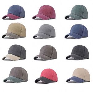 Casquette de baseball unie délavée et vieillie, style vintage, bicolore et couleur unie, pour le sport, vente en gros - Product Image 2