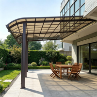 Abri de terrasse en polycarbonate pratique pour jardin, terrasse, repas en plein air, résistant aux UV, imperméable, lumière naturelle, protection solaire, structure en aluminium