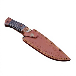 Cuchillo de Caza Personalizado de Acero Inoxidable, Hoja Fija con Punta Caída y Borde Dentado, Mango de Madera, Cuchillos para Acampar al Aire Libre - Product Image 4