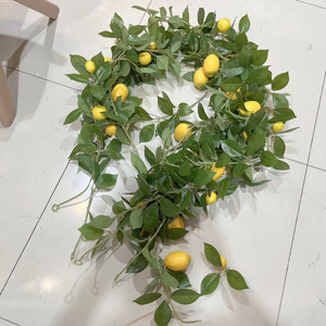 Piante artificiali fuori frutti appesi vite verde finto <span class=keywords><strong>giallo</strong></span> limoni ghirlanda decorazioni ristorante decorazione - Product Image 4
