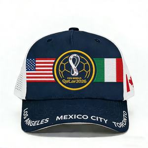 Casquettes de football 2026, chapeaux de soccer, casquettes de baseball en gros, broderie à la main en tissu éponge, motif fruit personnalisé, ajustables, pour l'extérieur, 4 saisons, unisexe - Product Image 1