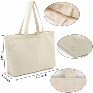 Bolsas de Compras Reutilizables al por Mayor, Bolsas de Lona con Cierre, Logotipo Impreso Personalizado, Bolsa de Compras de Algodón Sublimado - Product Image 5