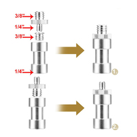 Takenoken 1/4 pouces 3/8 pouces adaptateur de montage de trépied en aluminium avec caméra de Conversion de vis vis à goujon support de lumière