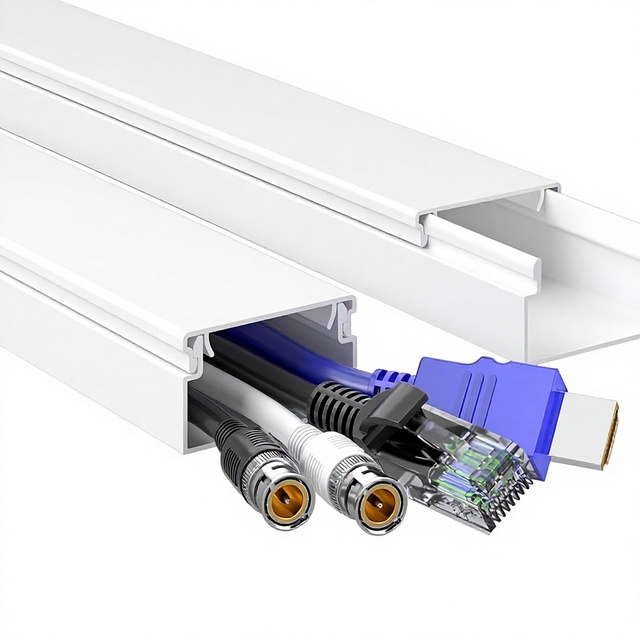 28.4 Inch Modern Style Plastic Paintable Cord Management Cable Raceway for Wall Mount and TV Use