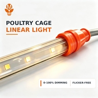 Luminaire LED tubulaire commercial pour volailles, haute qualité, longue durée de vie, 48V, dimmable, étanche IP67, solution d'éclairage pour fermes