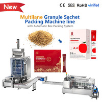 Machine d'emballage VFFS entièrement automatique multi-voies pour sachets stick, 8 voies, pour le conditionnement de thé aux herbes (ginseng, hibiscus) et le mise en carton