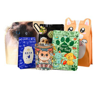 Sachet d'emballage alimentaire pour animaux de compagnie à fond plat, imprimé sur mesure, à 8 soudures latérales, en feuille d'aluminium, pochette verticale refermable à fermeture éclair pour aliments secs pour chiens et chats, vente en gros