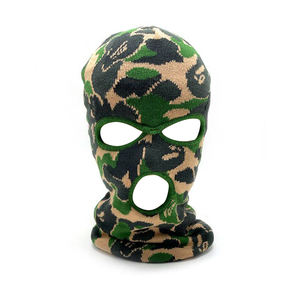 Masque de ski tricoté à trois trous, cagoule tricotée en <span class=keywords><strong>laine</strong></span>, masque de ski complet pour fête d'halloween, masque de camouflage - Product Image 3