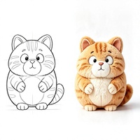 Peluche Gothique Chat Noir Papillon, Jouet en Peluche Doux avec Rembourrage en Coton PP, Cadeau pour Fans