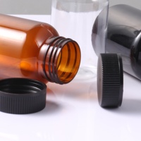 Petit flacon de médecine en plastique bleu personnalisé de 60ml Bouteilles de capsule de supplément Vatamin Flacon de pilules en plastique 100cc avec couvercle CRC