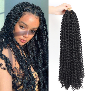 Pasión giro crochet pelo trenza crochet pelo onda de agua pasión giro ondulado trenzado pelo sintético pasión giro para desgastado - Product Image 1