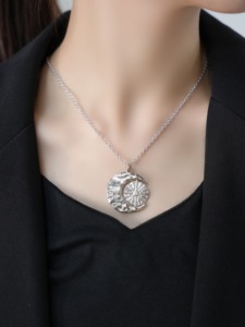 럭셔리 빈티지 썬 & 문 펜던트 목걸이 새로운 리얼 골드 플래티넘 도금 황동 패션 쥬얼리 - Product Image 2