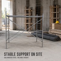 Échafaudage à cadre en échelle avec plateforme en acier à croisillons en X, tour d'échafaudage empilable pour accès, pour la construction intérieure et extérieure