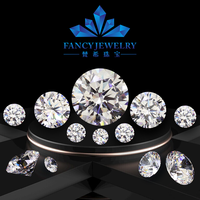 Piedra de diamante sintético de corte redondo brillante al por mayor, moissanita suelta de claridad VVS de 3mm para joyería de moda de lujo