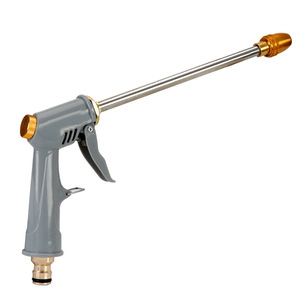 Pistola de Agua de Alta Presión, Cuerpo de Plástico Gris, Varilla Metálica, Herramienta de Lavado de Autos y Jardín, Boquilla de Pulverización Fija, Presión de 10 Bares - Product Image 1