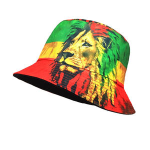 Cappello da pescatore esterno in stile <span class=keywords><strong>leone</strong></span> <span class=keywords><strong>Rasta</strong></span> con stampa Cartoon per la pesca a doppia faccia - Product Image 3