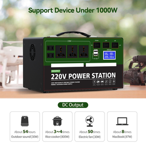 ซัพพลายเออร์ทองคำตลาดมาเลเซีย ขายส่ง 220V 1000W 240000mah PD36W กล่องพาวเวอร์สเตชั่นแบบพกพา ป้องกันไฟฟ้าลัดวงจร - Product Image 2