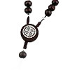 Pendentif chapelet en bois avec chaîne de perles, croix gravée, marron foncé, pour décoration de porte, voiture et maison, idéal comme cadeau - Product Image 5