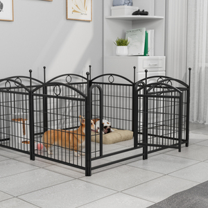 Corral para Perros Resistente para Interiores/Exteriores con Cierre de Botón, Corral Metálico con Diseño Sólido y Puertas para Cachorros y Perros - Product Image 2