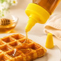 Bouchon de bouteille en plastique à bec verseur pointu, couvercle doseur à bec côtelé pour miel, ketchup, moutarde, vinaigrette