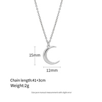 Classique Vente Chaude 925 Bijoux Minimalistes En Argent Plaqué Or Croissant De Lune Phase Pendentif Collier Unisexe