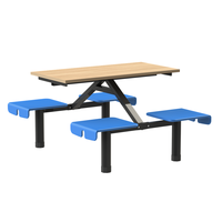 Meubles de cantine scolaire, ensembles de tables et de chaises en bois pour étudiants, 4 places, table et chaises de cantine