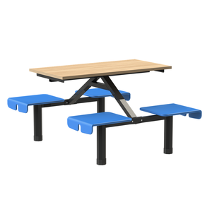 학교 식당 가구 학생용 나무 식탁 및 의자 세트 4인용 식당 테이블 및 의자 - Product Image 4