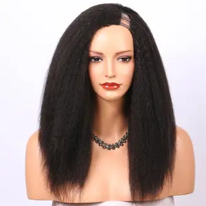 Tùy Chỉnh Bán Buôn Giá Rẻ Kinky Straight Human Hai U Phần Tóc Giả Bên Trái Bên Phải Phần Giữa 130% 150% 180% 200% 250% Mật Độ