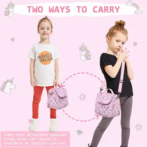 Cute Printing Insulated Leakproof Tote Cooler Bag Thermal Insulation Kids Lunch Cooler Box With Shoulder Strap For Students Boys