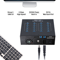 Sipolar 20 Port USB 3.0 Data dan Charging Hub Berfungsi Baik untuk Perekam, Modem 3G 4G Ponsel Bekas
