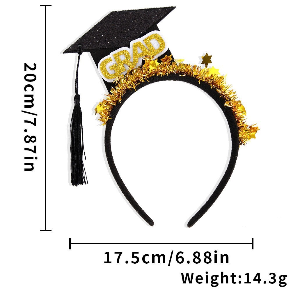 Academic cap gold color bar a